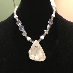 Druzy Cluster Rock Quartz necklace